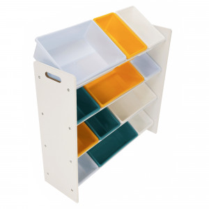 Organizator / raft pentru jucării, alb și multicolor - TP299192 - Img 13