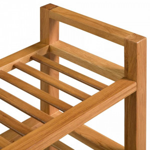 Pantofar cu 3 rafturi, 100 x 27 x 59,5 cm, lemn masiv de stejar - V244209V - Img 4