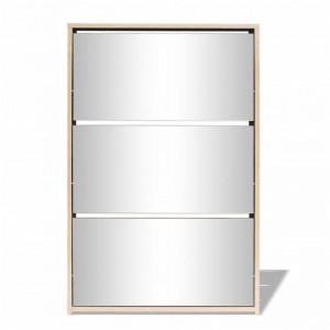 Pantofar cu oglinda si 3 niveluri, stejar, 63 x 17 x 102,5 cm - V243047V - Img 3