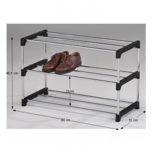 Pantofar, rafturi, crom, 80x49,5x31, cm - TP127779 - Img 2