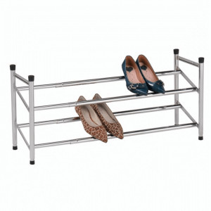 Pantofar, rafturi cu lăţime reglabilă, 2 rânduri, cromat, 63-110x23x35 cm - TP6063 - Img 6