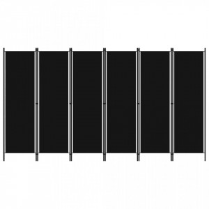Paravan de camera cu 6 panouri, negru, 300 x 180 cm - V320730V