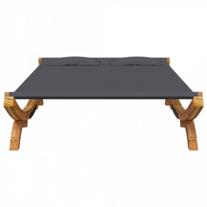 Pat de exterior, antracit, 165x188,5x46 cm, lemn masiv curbat - V313950V - Img 4