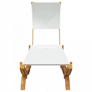 Pat de exterior cu baldachin, crem, 100x200x126 cm, lemn masiv - V313945V - Img 3