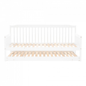 Pat extensibil pentru copii, alb, lemn masiv - TP261047 - Img 12