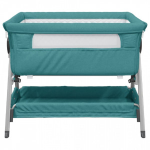 Pat pentru copii cu saltea, verde, pânză textil - V10294V - Img 3