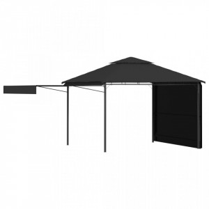 Pavilion cu acoperiș dublu extins 3x3x2,75 m antracit 180 g/m² - V48004V