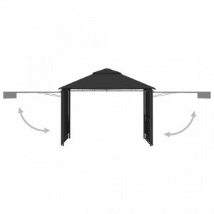Pavilion cu acoperiș dublu extins 3x3x2,75 m antracit 180 g/m² - V48004V - Img 3