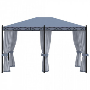 Pavilion cu ecrane din plasă, antracit, 3 x 4 m, oțel - V48057V