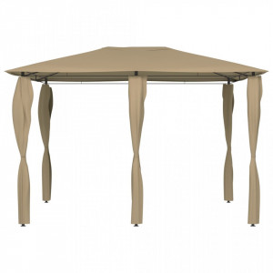 Pavilion cu huse pentru stâlpi, gri taupe, 3x4x2,6 m, 160 g/m² - V313612V