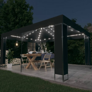 Pavilion cu șir de lumini LED, antracit, 3x4 m - V3070300V - Img 2
