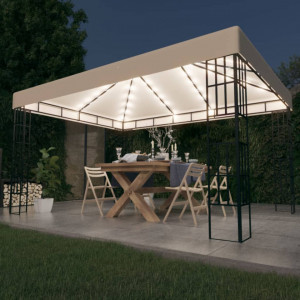 Pavilion cu șir de lumini LED, crem, 3x4 m - V3070321V - Img 2