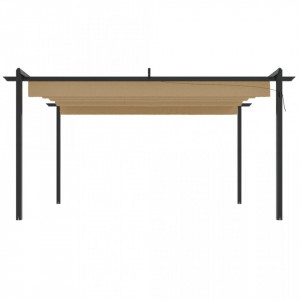 Pavilion de grădină, acoperiș retractabil, gri taupe, 4x3 m - V318539V - Img 4
