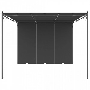 Pavilion de grădină cu perdea laterală, antracit, 4x3x2,25 m - V47996V