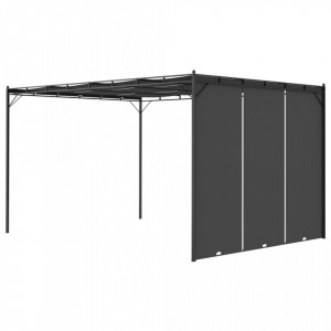 Pavilion de grădină cu perdea laterală, antracit, 4x3x2,25 m - V47996V - Img 4
