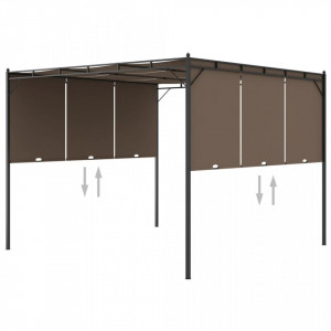 Pavilion de grădină cu perdea laterală, gri taupe, 3x3x2,25 m - V312263V - Img 2