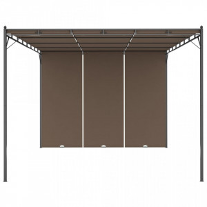 Pavilion de grădină cu perdea laterală, gri taupe, 4x3x2,25 m - V312264V - Img 3