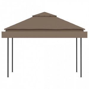 Pavilion extinsii duble acoperiș gri taupe 3x3x2,75 m 180 g/m² - V312268V - Img 4