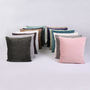 Pernă, material textil de catifea gri închis, 60x60 cm - TP238899 - Img 9