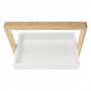 Raft, 30x18x75 cm, bambus lăcuit/alb - TP215971 - Img 3