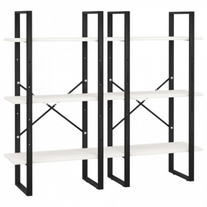 Raft de depozitare, alb, 60x30x210 cm, lemn masiv de pin - V806523V - Img 3