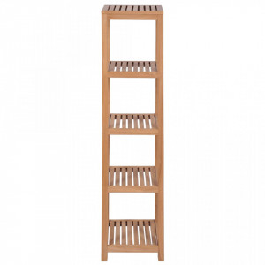 Raft depozitare baie, 4 niveluri, 42x42x165 cm, lemn tec masiv - V246500V - Img 2