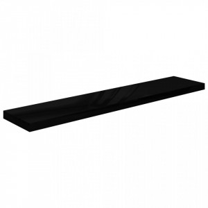 Rafturi de perete, 2 buc. negru extralucios 120x23,5x3,8 cm MDF - V323779V - Img 4