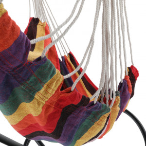 Scaun balansoar suspendabil, hamac, leagăn agăţat, alb, 100x130 cm - TP279241 - Img 3