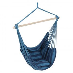 Scaun balansoar suspendabil, hamac, leagăn agăţat, albastru, 100x130 cm - TP254340