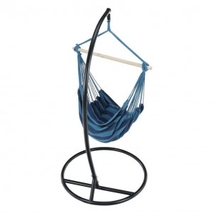 Scaun balansoar suspendabil, hamac, leagăn agăţat, albastru, 100x130 cm - TP254340 - Img 14