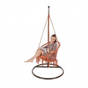 Scaun balansoar suspendabil, leagăn agăţat, maro, 80x120 cm - TP295531 - Img 8