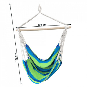 Scaun balansoar suspendabil, leagăn agăţat, multicolor, 100x130 cm - TP300323 - Img 6