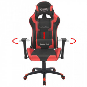 Scaun birou rabatabil, design racing, piele artificiala, rosu - V20172V - Img 2