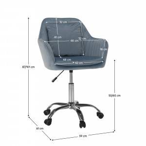Scaun de birou, albastru, 42x55x80-90cm - TP297880 - Img 19