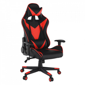 Scaun de birou cu difuzoare Bluetooth, gaming, negru și roşu, 66x60x125-133 cm - TP279411 - Img 11