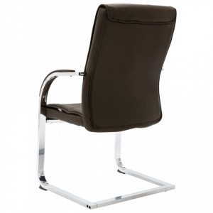 Scaun de birou tip consola, maro, piele ecologica - V289343V - Img 4
