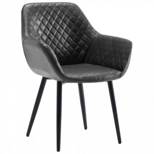 Scaun de bucatarie, gri, piele ecologica - V289483V