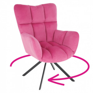 Scaun de design, ţesătură roz - TP275350 - Img 16
