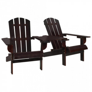 Scaun de gradina Adirondack, maro, lemn masiv de brad - V310069V