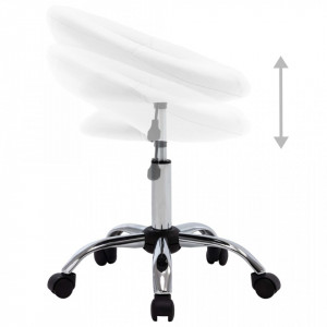Scaun de lucru pivotant, alb, piele ecologica - V323663V - Img 4