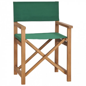 Scaun de regizor, verde, lemn masiv de tec - V47413V