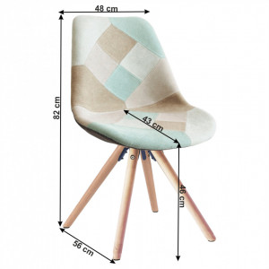 Scaun dining, patchwork mentol/maro - TP258420 - Img 2