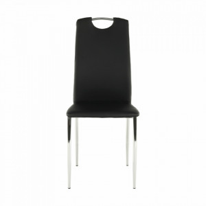 Scaun dining, piele ecologică neagră/crom - TP182185 - Img 10