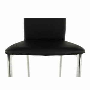 Scaun dining, piele ecologică neagră/crom - TP182185 - Img 14