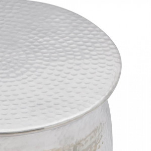 Scaun/Masa laterala din aluminiu batut la ciocan, argintiu - V242324V - Img 3