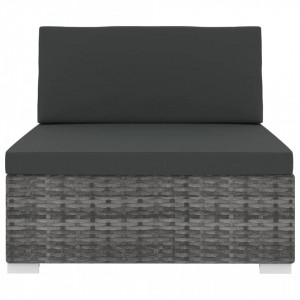 Scaun modular de mijloc, 1 buc., gri, poliratan, cu perne - V46795V - Img 3
