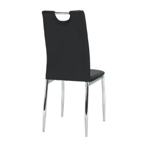 Scaun, negru / alb, piele ecologică / crom - TP182210 - Img 11