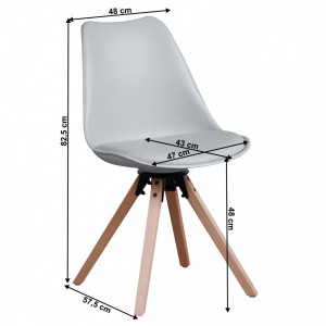 Scaun pivotant elegant, gri deschis - TP288203 - Img 3