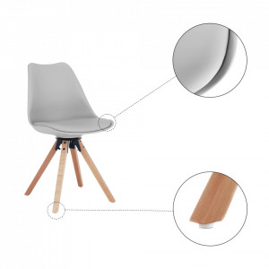 Scaun pivotant elegant, gri deschis - TP288203 - Img 16