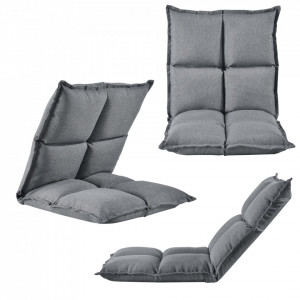 Scaun podea, 110 x 55 x 11 cm, gri deschis, reglabil in 5 trepte - P65760489 - Img 4